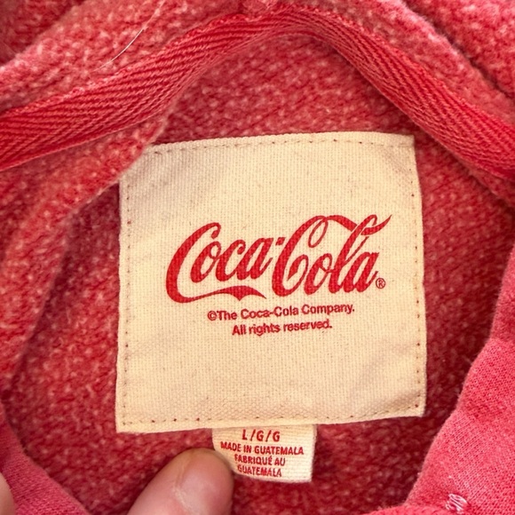 American Eagle Tailgate Taste Diet Coke Coca Cola Red Cropped Long Sleeve Hoodie - Picture 4 of 5